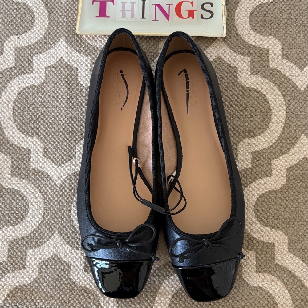 “Loft”  Black cap toe ballerina flats; size 7.5; NWOT - Picture 5 of 6